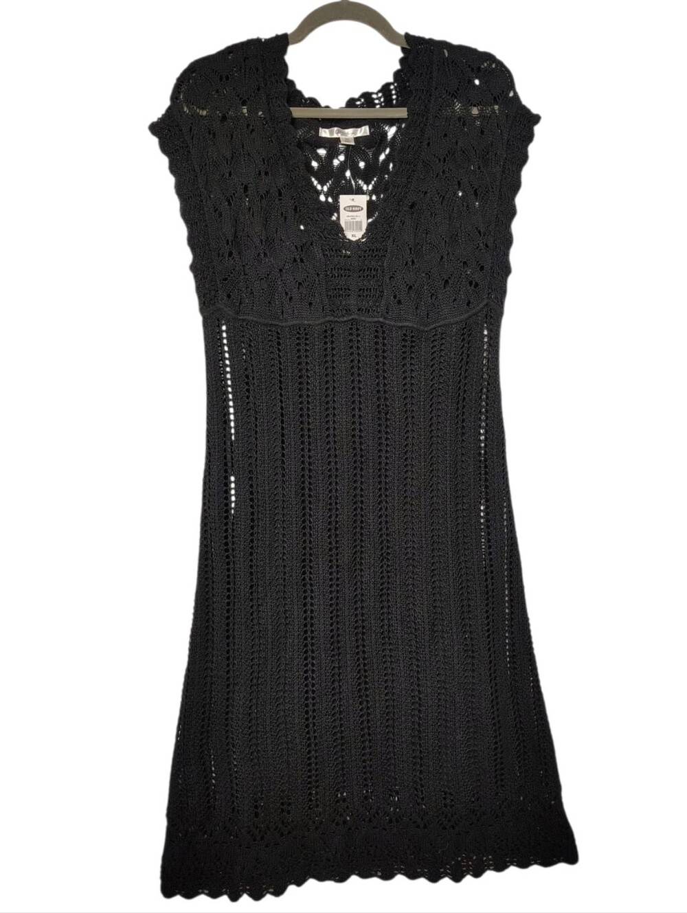 Old Navy Crochet 100% Cotton Vintage Tunic Top Dress XL Nwt Y2K Whimsigoth